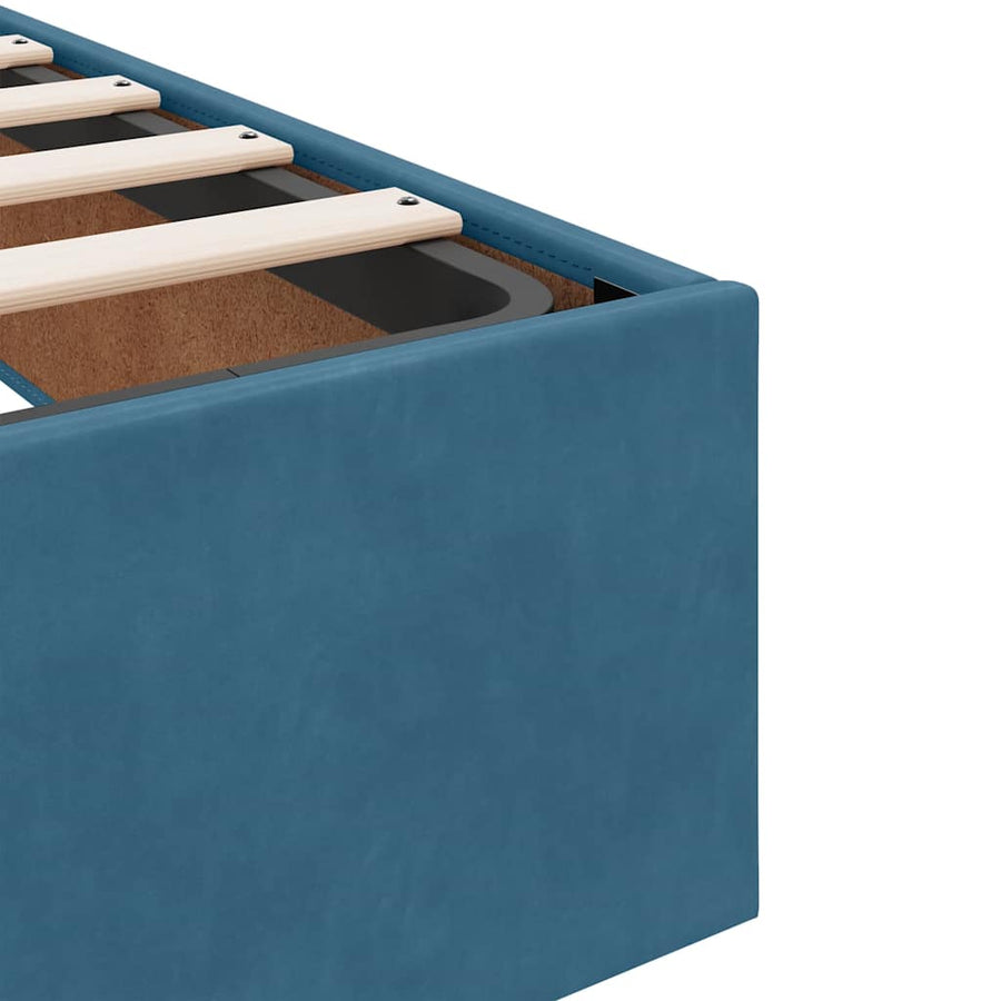 Ottoman bed met matras 180x200 cm fluweel donkerblauw