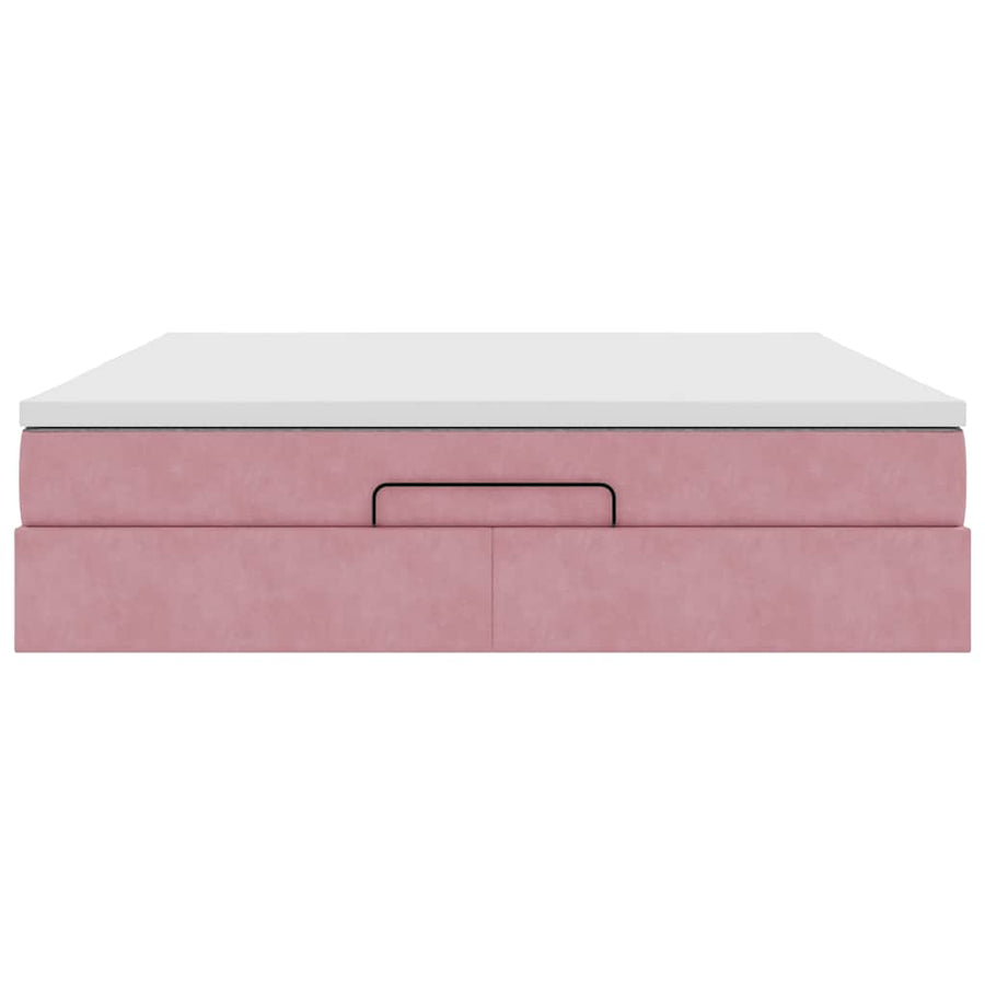 Ottoman bed met matras 180x200 cm fluweel roze