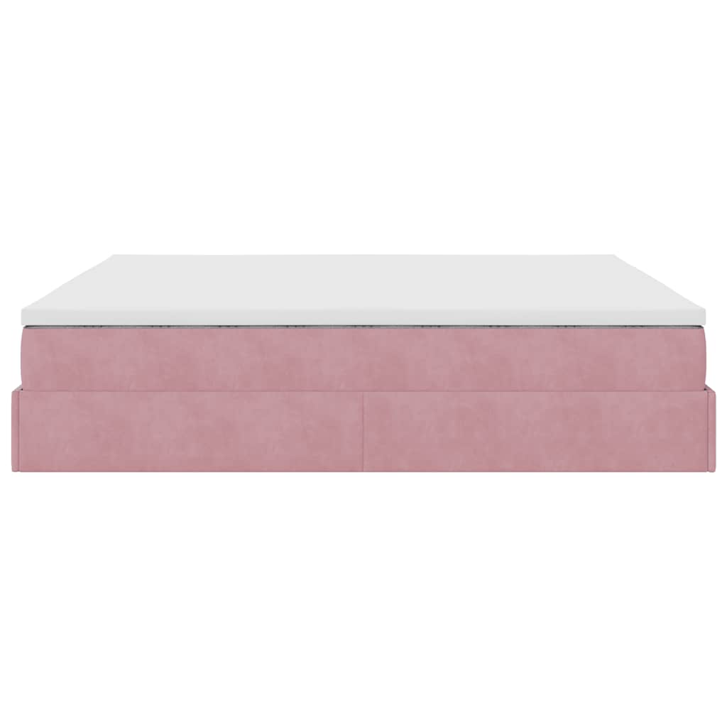 Ottoman bed met matras 180x200 cm fluweel roze