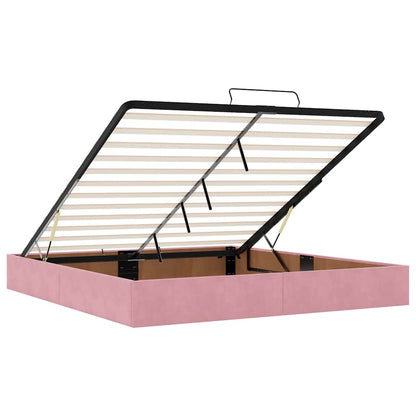 Ottoman bed met matras 180x200 cm fluweel roze