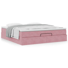 Ottoman bed met matras 180x200 cm fluweel roze