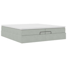 Ottoman bed met matrassen 200x200cm fluweel lichtgrijs