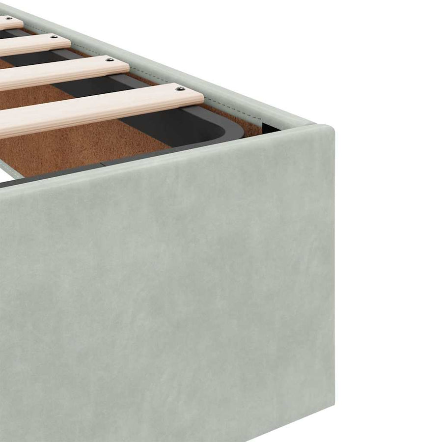 Ottoman bed met matrassen 200x200cm fluweel lichtgrijs