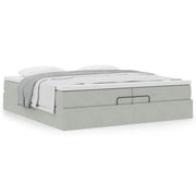 Ottoman bed 200x200 cm fluweel lichtgrijs met opbergruimte