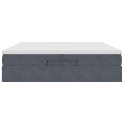 Ottoman bed met matrassen 200x200cm fluweel donkergrijs
