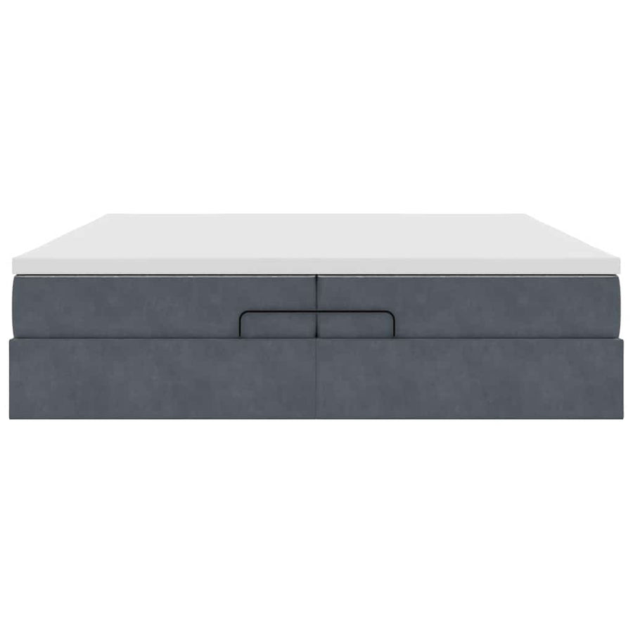Ottoman bed met matrassen 200x200cm fluweel donkergrijs