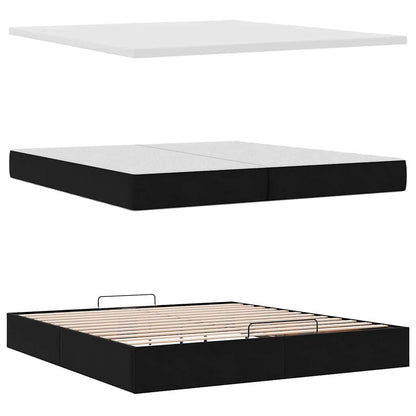 Ottoman bed met matrassen 200x200cm fluweel zwart