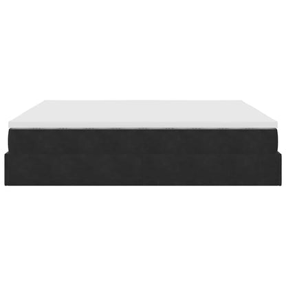 Ottoman bed met matrassen 200x200cm fluweel zwart