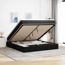 Ottoman bed met matrassen 200x200cm fluweel zwart