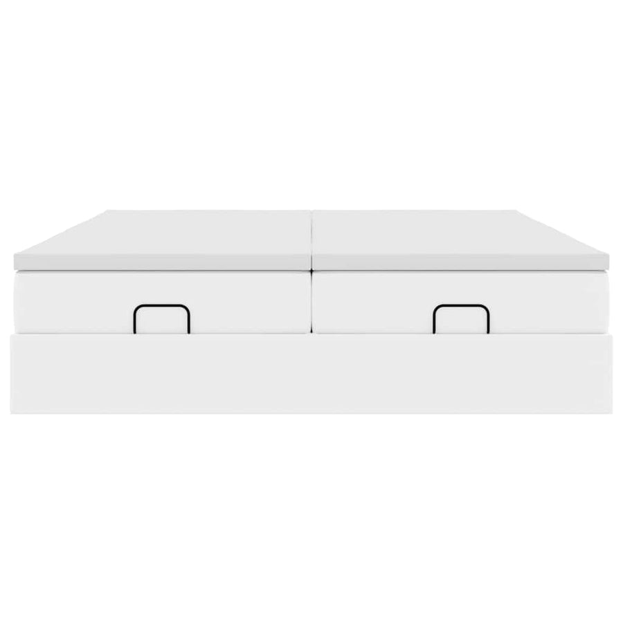 Ottoman bed met matrassen 160x200cm kunstleer wit