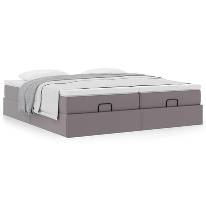 Ottoman bed met matrassen 160x200cm kunstleer grijs