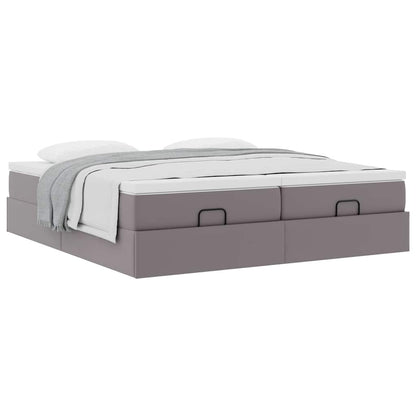 Ottoman bed met matrassen 160x200cm kunstleer grijs