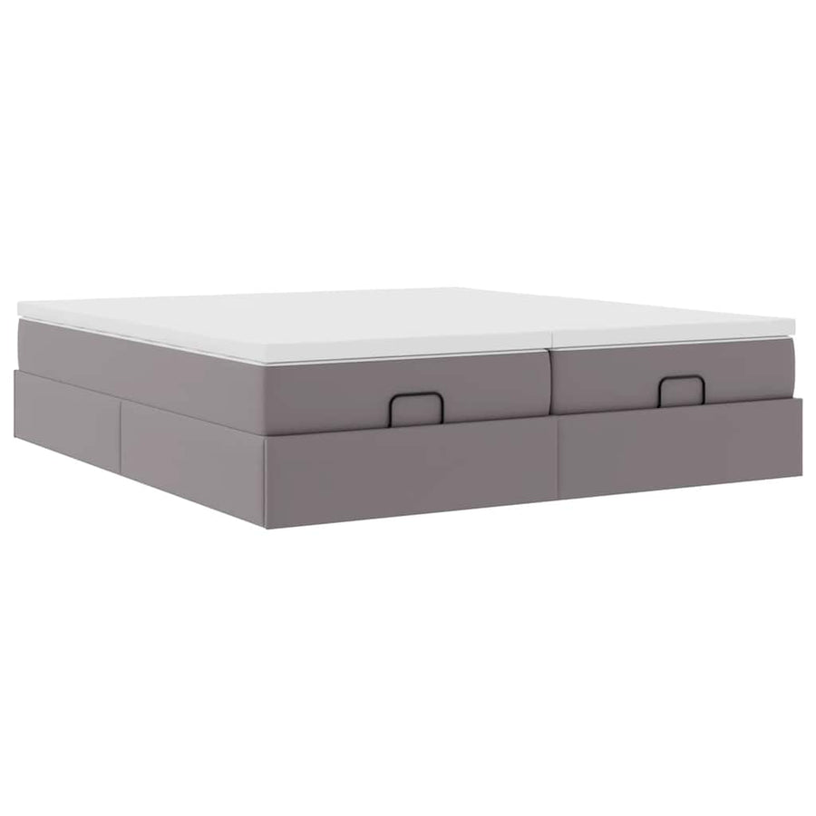 Ottoman bed met matrassen 160x200cm kunstleer grijs