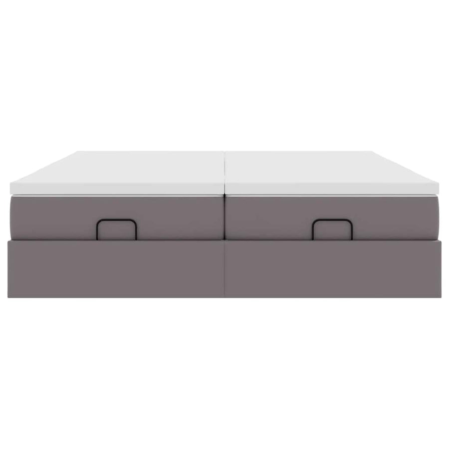 Ottoman bed met matrassen 160x200cm kunstleer grijs