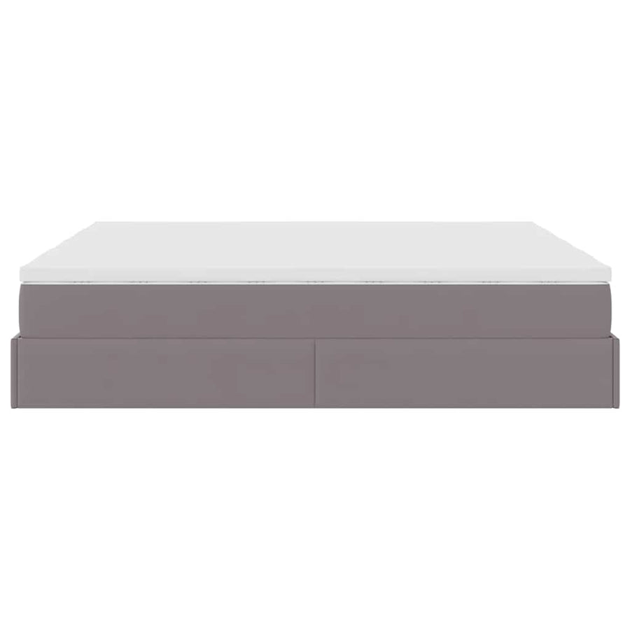 Ottoman bed met matrassen 160x200cm kunstleer grijs
