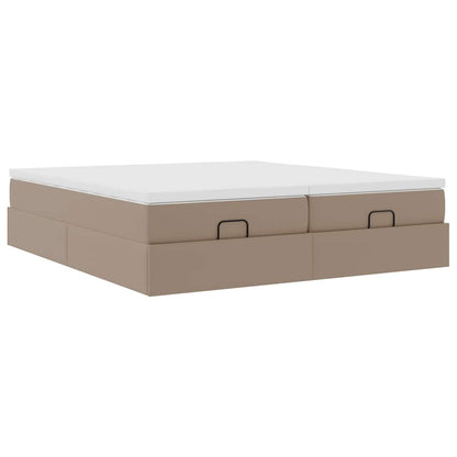 Ottoman bed met matrassen 160x200cm kunstleer cappuccinokleurig