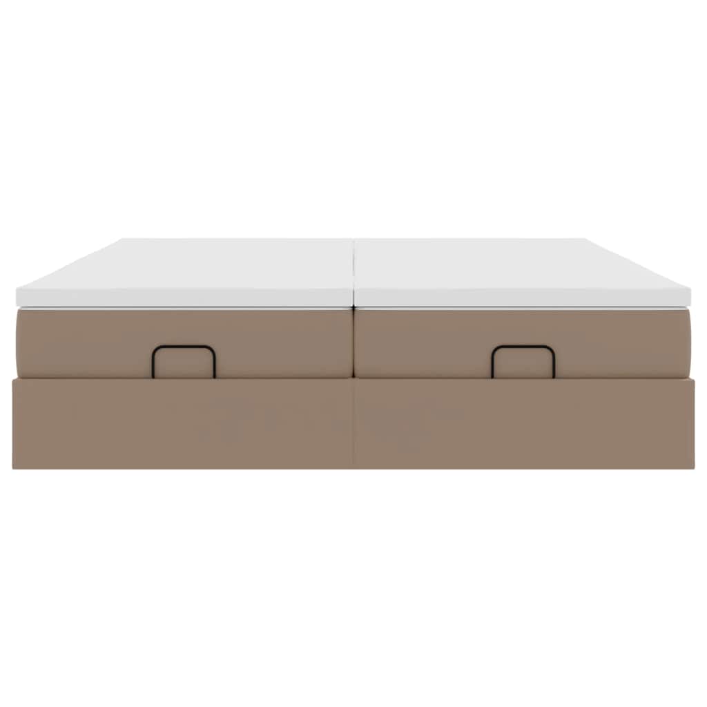 Ottoman bed met matrassen 160x200cm kunstleer cappuccinokleurig