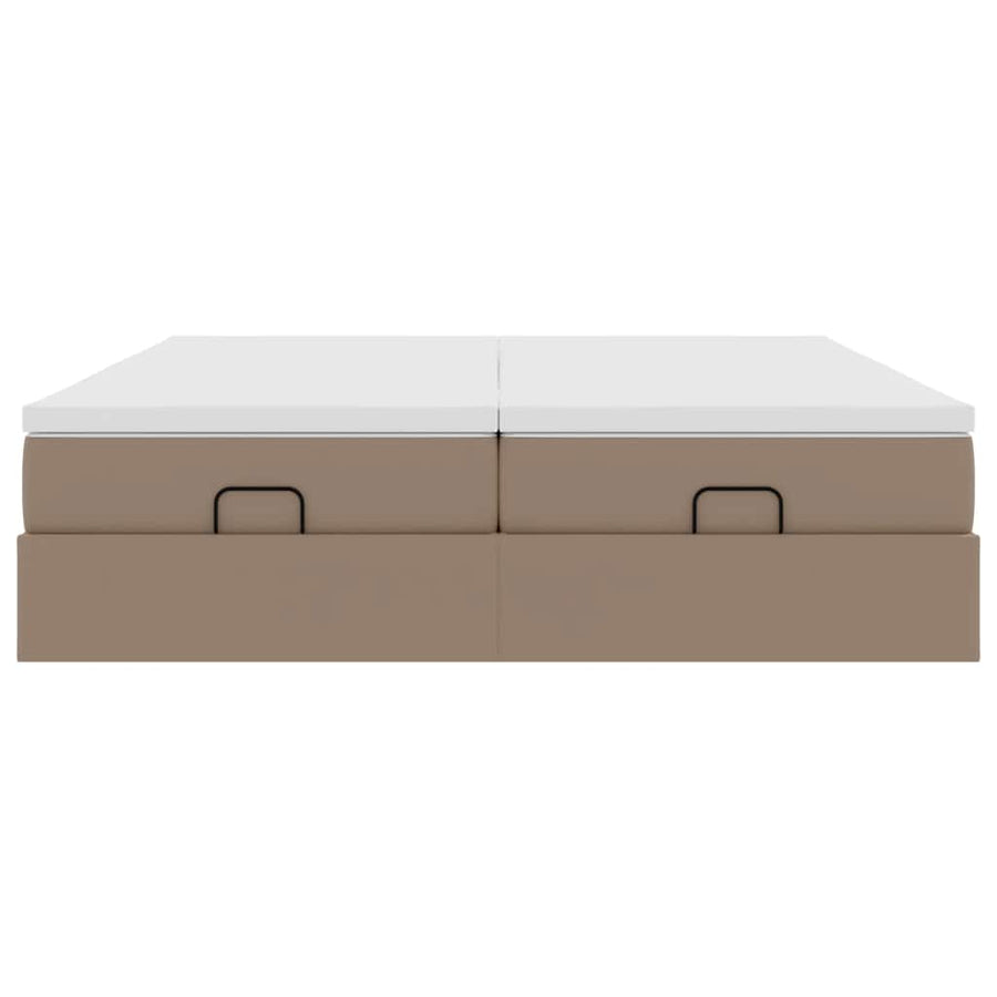 Ottoman bed met matrassen 160x200cm kunstleer cappuccinokleurig