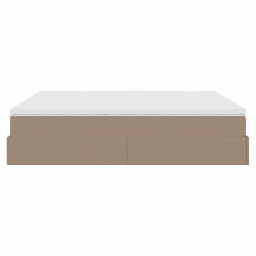 Ottoman bed met matrassen 160x200cm kunstleer cappuccinokleurig
