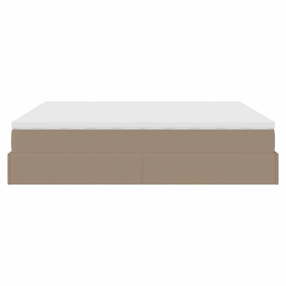 Ottoman bed met matrassen 160x200cm kunstleer cappuccinokleurig