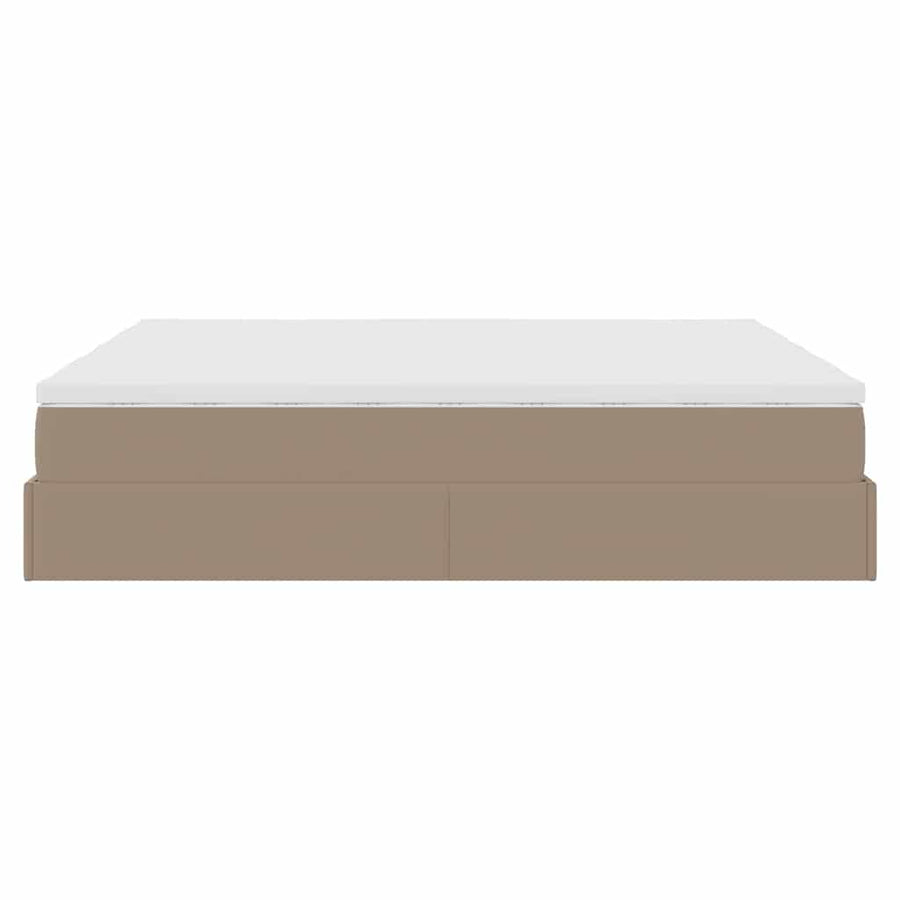 Ottoman bed met matrassen 160x200cm kunstleer cappuccinokleurig