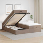 Ottomaans bed met opbergruimte 160x200 cm cappuccinokleur kunstleer