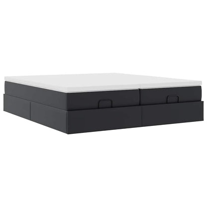 Ottoman bed met matrassen 180x200cm kunstleer zwart