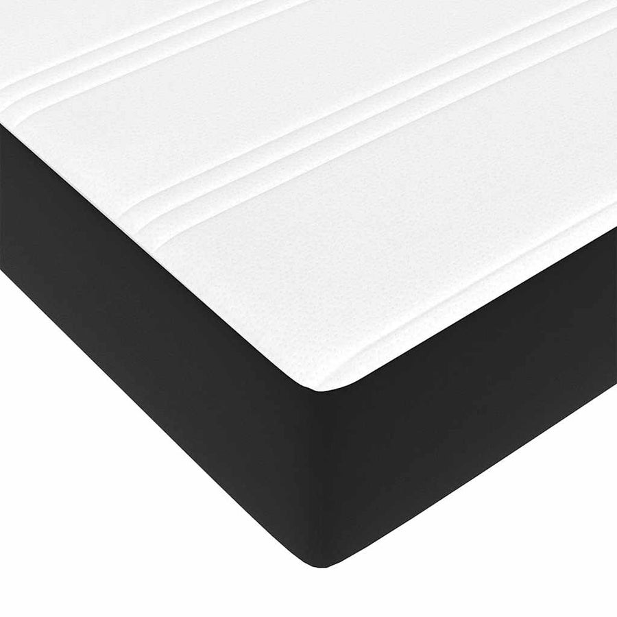 Ottoman bed met matrassen 180x200cm kunstleer zwart