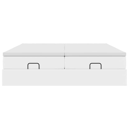 Ottoman bed met matrassen 180x200cm kunstleer wit