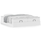 Ottoman bed with mattresses 180x200cm faux leather white