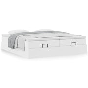 Ottoman bed with mattresses 180x200cm faux leather white