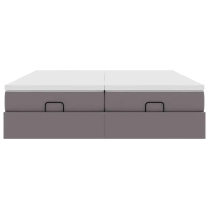 Ottoman bed met matrassen 180x200cm kunstleer grijs