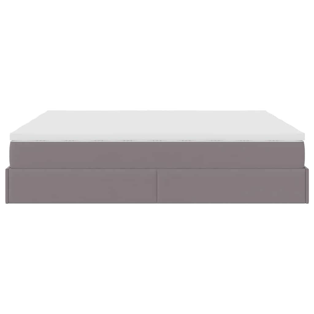 Ottoman bed met matrassen 180x200cm kunstleer grijs