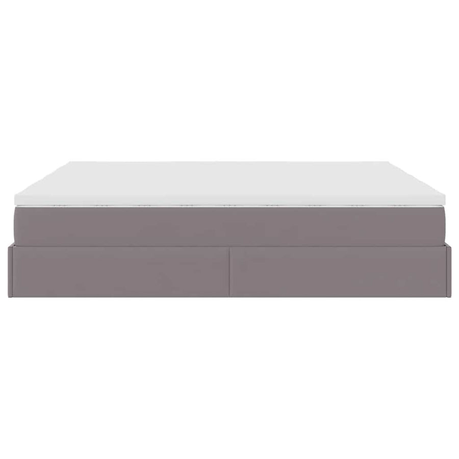 Ottoman bed met matrassen 180x200cm kunstleer grijs