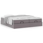 Ottoman bed with mattresses 180x200cm faux leather grey