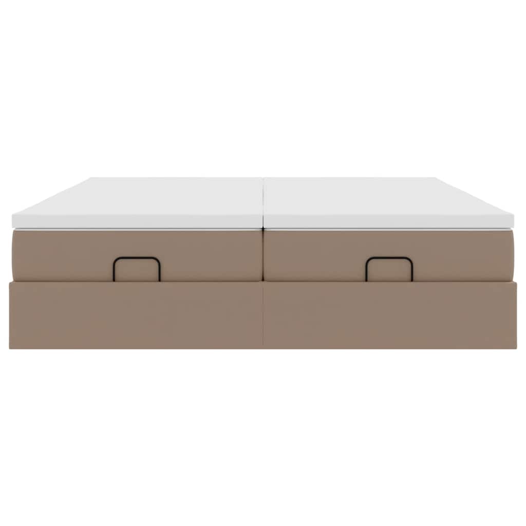 Ottoman bed met matrassen 180x200cm kunstleer cappuccinokleurig