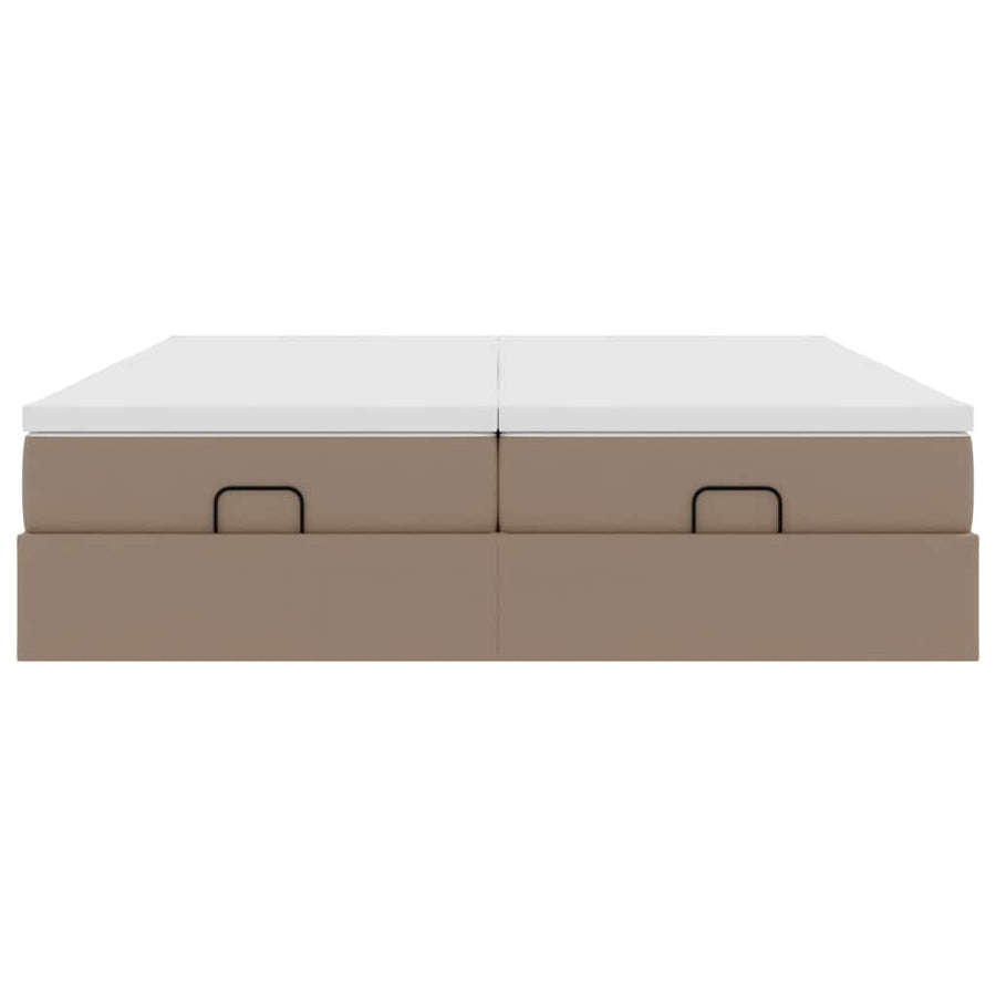 Ottoman bed met matrassen 180x200cm kunstleer cappuccinokleurig