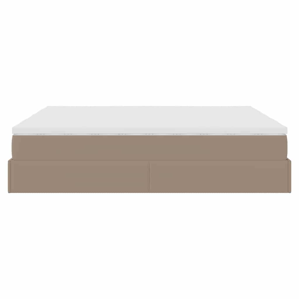 Ottoman bed met matrassen 180x200cm kunstleer cappuccinokleurig