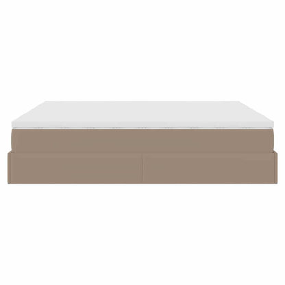 Ottoman bed met matrassen 180x200cm kunstleer cappuccinokleurig