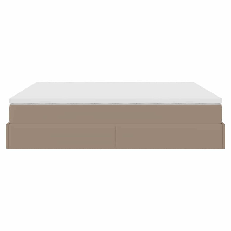 Ottoman bed met matrassen 180x200cm kunstleer cappuccinokleurig