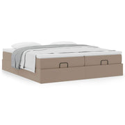 Ottoman bed with mattresses 180x200cm faux leather cappuccino