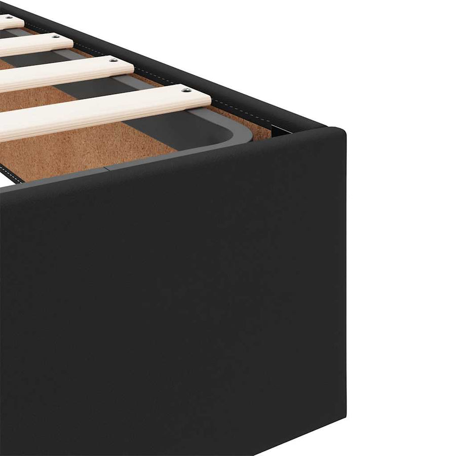 Ottoman bed met matrassen 200x200cm kunstleer zwart