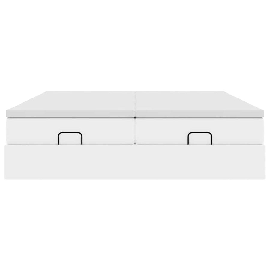 Ottoman bed met matrassen 200x200cm kunstleer wit