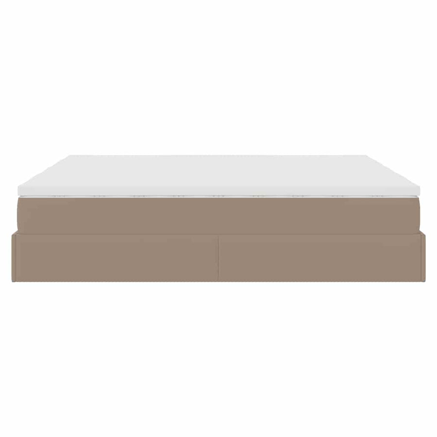 Ottoman bed met matrassen 200x200cm kunstleer cappuccinokleurig