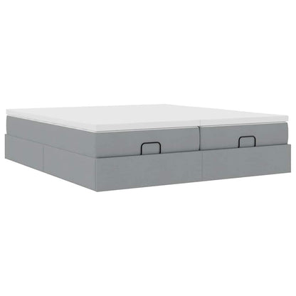 Ottoman bed met matrassen 160x200cm stof lichtgrijs