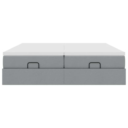 Ottoman bed met matrassen 160x200cm stof lichtgrijs