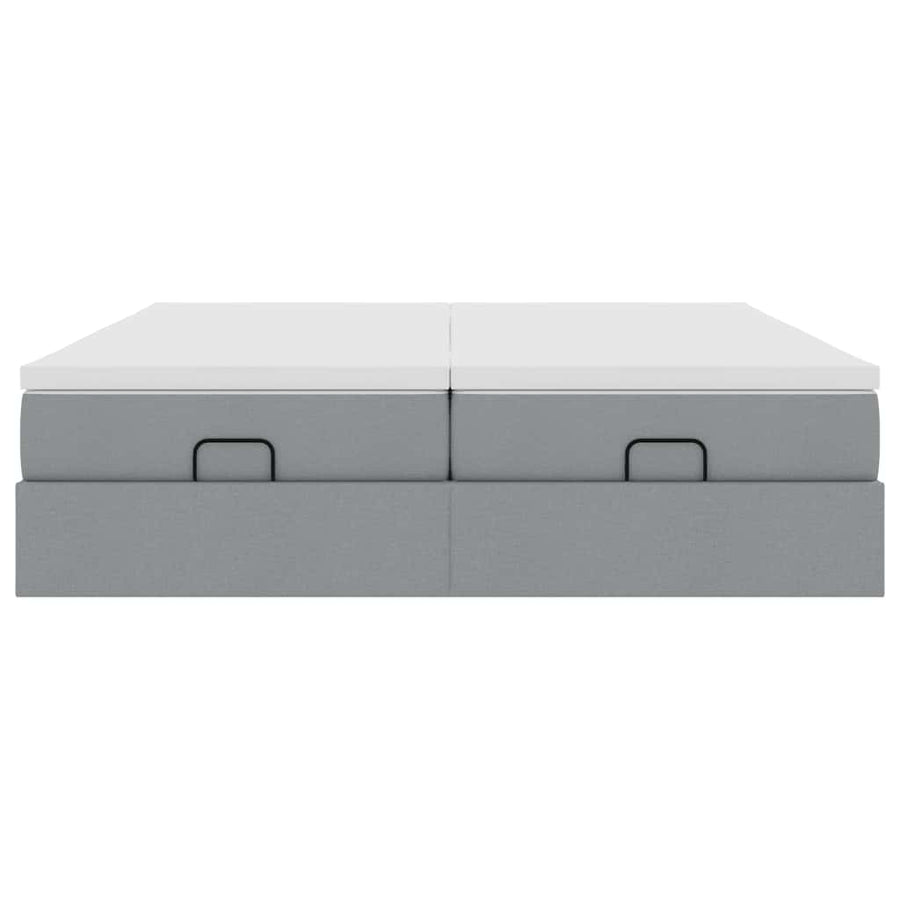 Ottoman bed met matrassen 160x200cm stof lichtgrijs