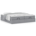 Ottoman bed with mattresses 160x200cm fabric light grey
