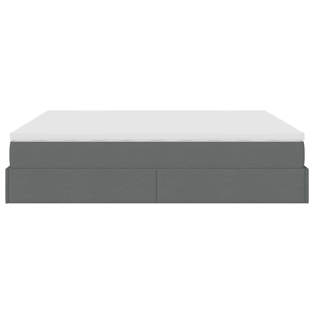 Ottoman bed met matrassen 160x200cm stof donkergrijs