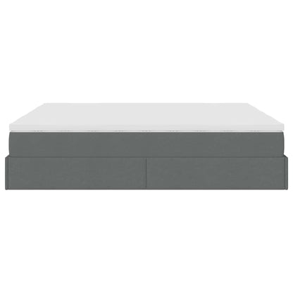 Ottoman bed met matrassen 160x200cm stof donkergrijs